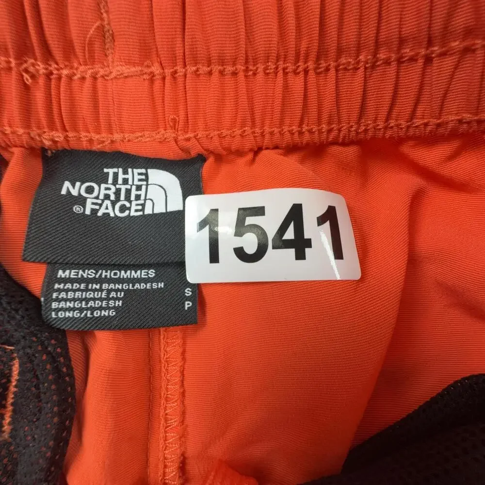 The North Face Swim Shorts Mens Small Orange Lined Elastic Waist Logo Pocket